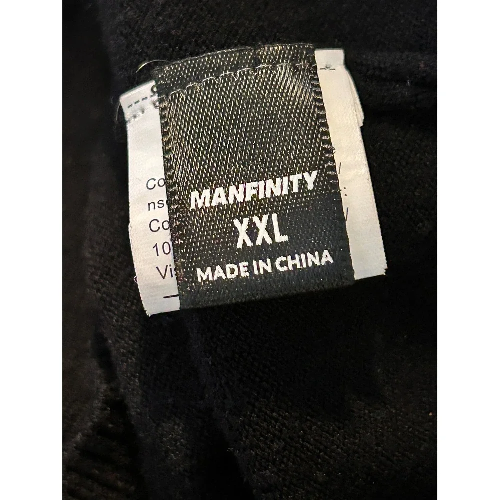 Manfinity XXL Mens Colorblock Striped Crewneck Sweater Black Grey Rust Viscose